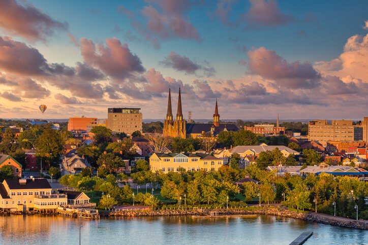 Sunset in Charlottetown City. Prince Edward Island, Canada.