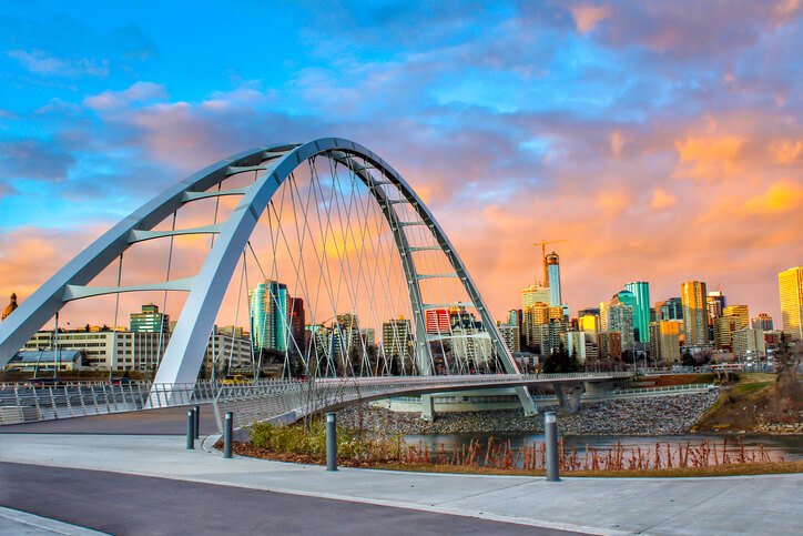 Walterdale Bridge in Edmonton City, Alberta Canada.